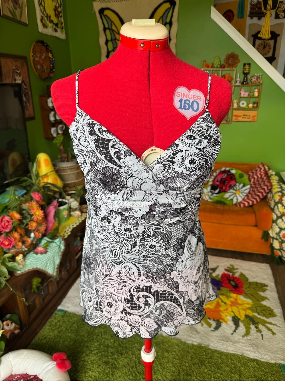 Vintage Y2K -Print Camisole Top